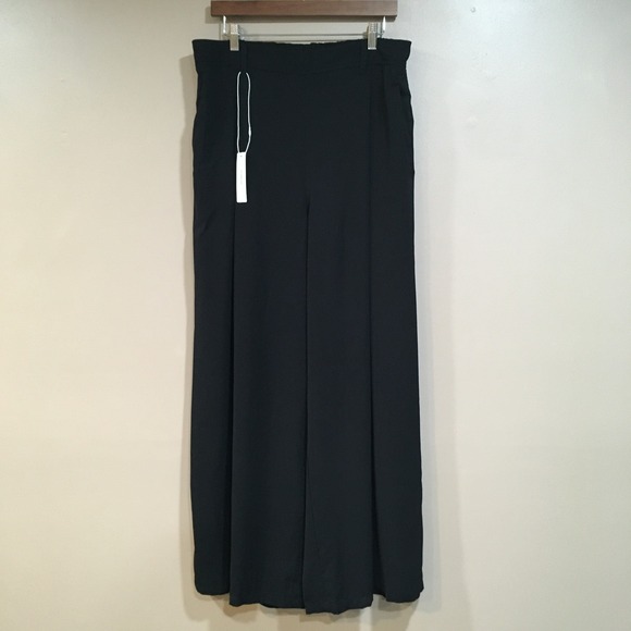 Ododos Pants - Ododos High Waist Super Wide Leg Pants Womens XL Black Minimalist Modern Capsule